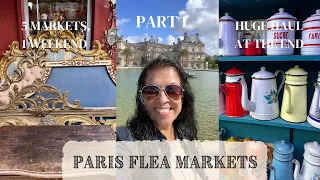 Part 1 Let's Shop Paris Flea Markets! I hit 5 French flea markets and one neighborhood garage sale!!