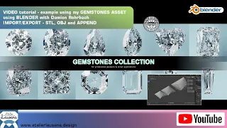 Exporting Importing OBJ STL example 3D JEWELRY ASSET GEMSTONES with Damien ROHRBACH and BLENDER