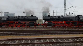 WW2 Bomb delays steam locomotives getting to Dresden Steam Festival 2023.