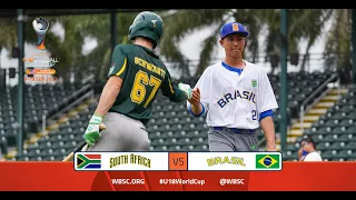 Highlights: 🇿🇦 South Africa vs Brazil 🇧🇷 - WBSC U-18 Baseball World Cup - Opening Round