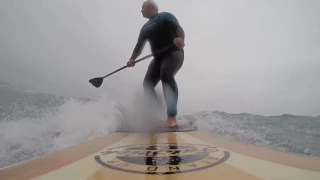 High tide kimmeridge bay on Fatstick wooden menace sup