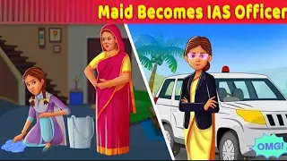 Maid Becomes IAS officer in English Animated Story | A Motivational Story