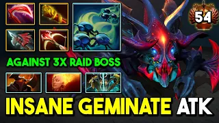 INSANE GEMINATE ATTACK Hard Carry Weaver Daedalus + MKB Facing Against 3x Raid Boss 7.34d DotA 2