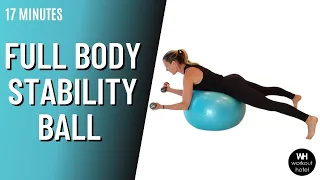 FULL BODY STABILITY BALL WORKOUT ( with DUMBBELLS) ***17 MINUTES***