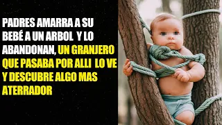 PADRES AMARRA A SU BEBÉ A UN ARBOL Y LO ABANDONAN, UN GRANJERO LO VE Y DESCUBRE ALGO MAS ATERRADOR