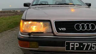 AUDI V8 1989 LIGNE INOX 250 CHV TEST 0a100 SOUND