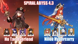 C0 Hu Tao Overload & C0 Nilou Furina Hypercarry | Spiral Abyss 4.3 | Genshin Impact