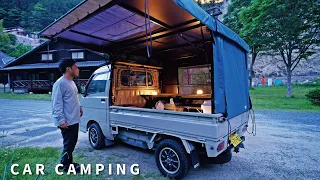 Newly released light truck tiny tent. First car camping [Rakuhoro Camp]