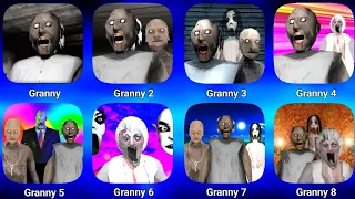 Granny 1, 2, 3, 4, 5, 6, 7 & 8 New Escape Gameplay || Granny 4 Trailer Granny Game| New Year 2024