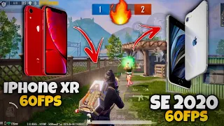 iPhone XR 60Fps 😍 Vs iPhone SE 2020 60Fps 🔥 PUBG Test In 2024 | PUBG MOBILE