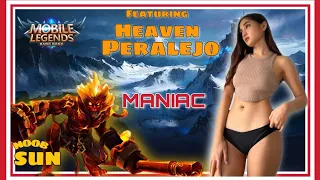 Mobile Legends noob SUN GAMEPLAY (maniac) ft. Heaven Peralejo