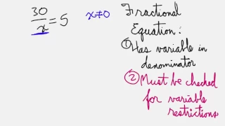 Solving First Degree Equations, Fractional Equations 1