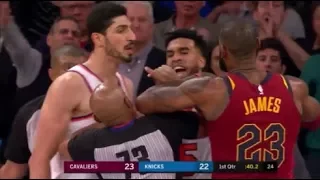 LeBron James vs Frank Ntilikina and Enes Kanter - LeBron mocks Ntilikina!