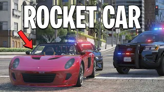 Running From The Cops In A Rocket Car on GTA 5 RP