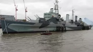 HMS Belfast fires cannons for 1812 Overture