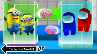 BRAIN EXCHANGE MINIONS vs AMONG US in MINECRAFT ! WHAT'S INSIDE MINIONS - Animation Gameplay