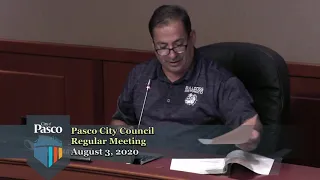 Pasco City Council Regular Meeting, August 3, 2020