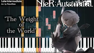 [Late-Intermediate] The Weight of the World - NieR: Automata | Piano Tutorial with Finger Numbers