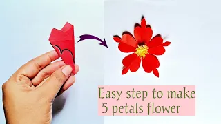 5 petals flower making |কাগজের তৈরি পাঁচটি পাপড়ির ফুল