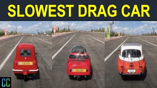 Forza Horizon 5: SLOWEST DRAG RACE EVER! l Peel P50 vs. Peel Trident vs. BMW Isetta