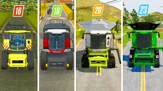 fs16 vs fs18 vs fs20 vs fs23 With Harvesters | Farming Simulators Gameplay | Timelapse |