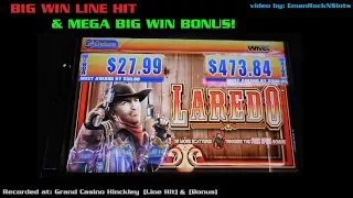 Laredo Slot Machine Big Line Hit & Mega Big Win Bonus!