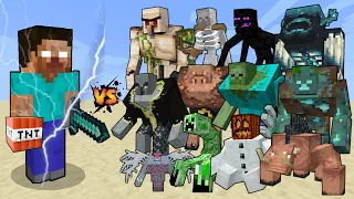 Herobrine vs Mutant Creatures - Herobrine expansion vs Mutant Mobs - Herobrine minecraft mob battle