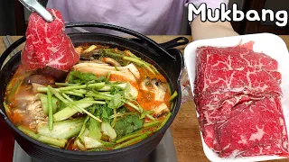 등촌샤브샤브 만들기 먹방 칼국수는 필수 😋!!! Mukbang