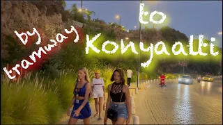 Konyaaltı Beach via Nostalgic Tramway from City Center  – A MUST SEE! in Antalya, Turkey Autumn 2022