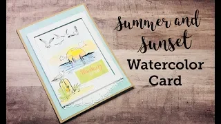 Sand and Sunset Watercolor Card // Heartfelt Creations DT