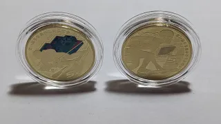 Набор 2 монеты 5 юаней Китай Пекин 2022 зимние Олимпийские игры