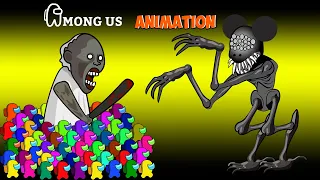 어몽어스 VS 좀비 애니메이션 ( GRANNY vs AMANDA THE ADVENTURER ) - AMONG US FUNNY ANIMATION