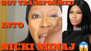 TRANSFORMING INTO NICKI MINAJ 😱 FROM THE BEST REVIEWED MAKEUP AND HAIR SALON IN MY CITY