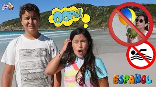 MARIA CLARA Y JP APRENDEN LAS NORMAS DE COMPORTAMIENTO EN LA PLAYA -   Rules of Conduct for Children