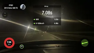 Volvo S60 T6 0-100, 1/4 разгон acceleration, st2+