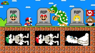 Tiny Mario R.I.P All Team Skeleton: Sorry Mario, Luigi and Peach...Please Come Back | Game Animation