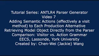 EECS4302 ANTLR4 Parser Generator Tutorial: Part 7