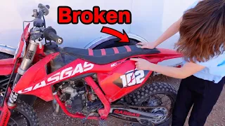 Mason's First BIG CRASH on His GasGas 85