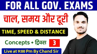 Time Speed and Distance (चाल समय और दूरी) || Speed ,Time & Distance Tricks By Chand Sir