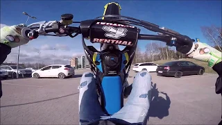 Supermoto with Skovby *Wheelies, Crash and Streetmurder*