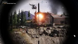 Far Cry 5 | Liberating a cult outpost with double air support and a sniper rifle (no alarms)