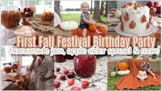 Wolfgang's First Fall Festival Birthday Party! Fall Vibes, Apple Cider Spread,Jam Our Little Pumpkin