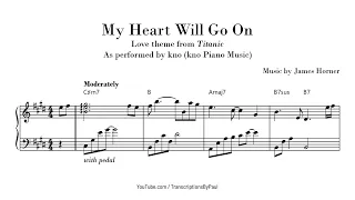 My Heart Will Go On - From Titanic - Sheet music transcription
