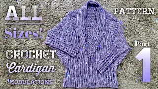 НЕОБЫКНОВЕННО КРАСИВЫЙ КАРДИГАН 💜 "Переливы" / How to Crochet Modern Cardigan