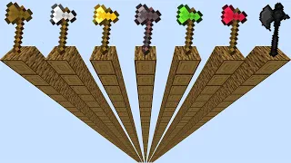 Which axe is faster in Minecraft experiment?