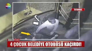 4 çocuk belediye otobüsü kaçırdı!