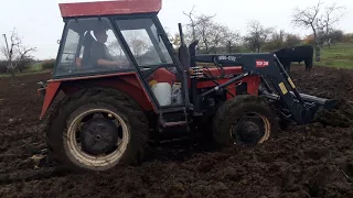 Zetor 7745 - nakladanie hnoja original sound