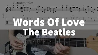 Words Of Love - The Beatles | guitar tab easy