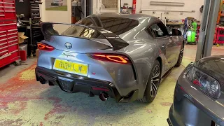 Toyota Supra A90 2 litre Whifbitz exhaust rev up!!