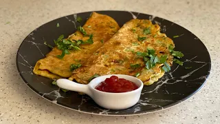 Вегетарианский омлет из муки нута | Вегетарианский завтрак | Vegetarian Omelette with gram flour